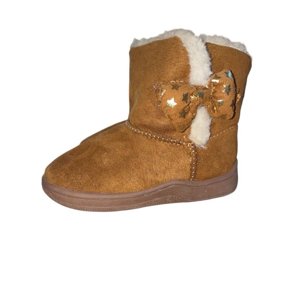 Garanimals Girls Tan Brown Faux Fur Bow Boots